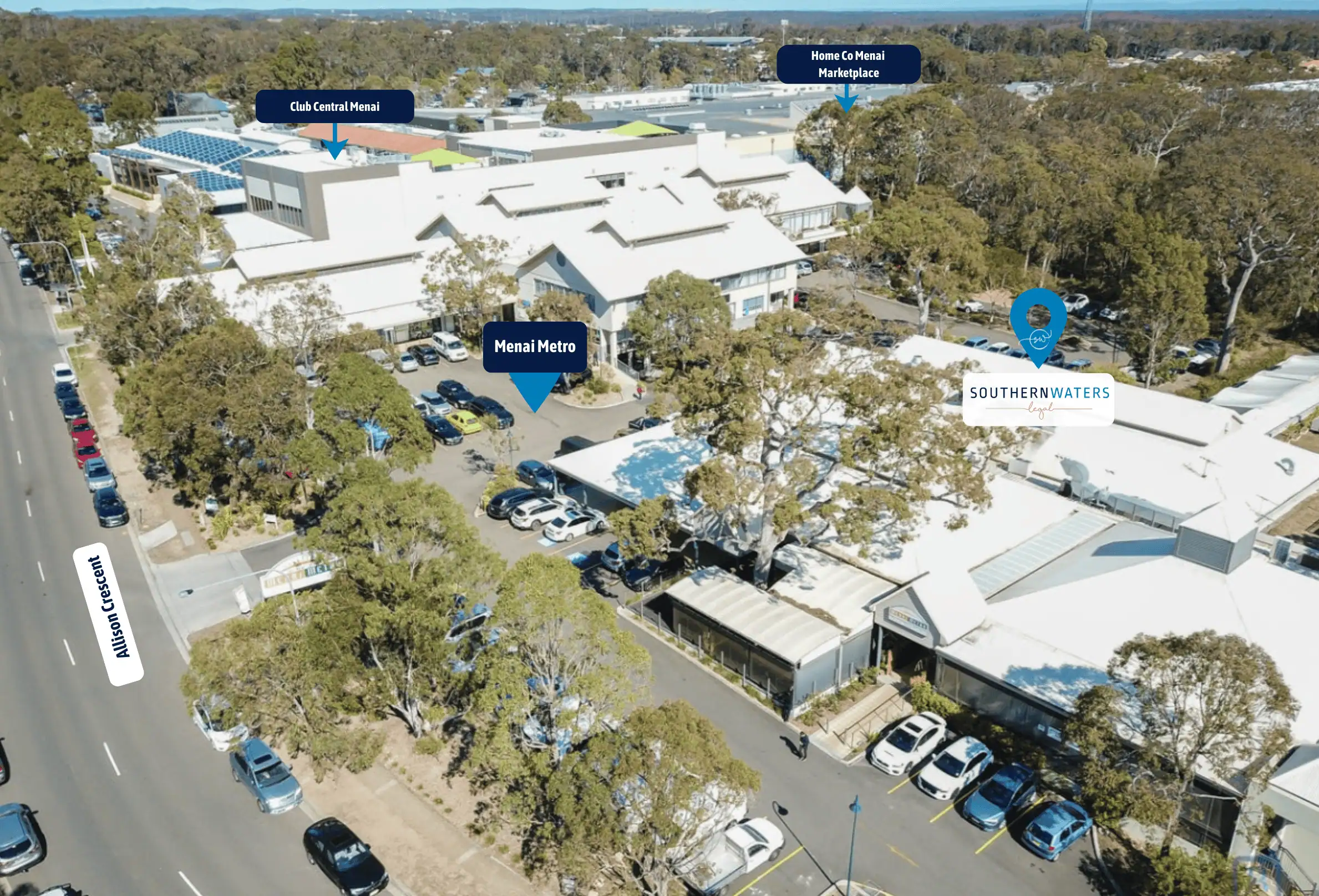 Southern Waters Legal office at 2/1 Kingsway Cronulla, located next to Quest Cronulla and above Northies Hotel in the Sutherland Shire